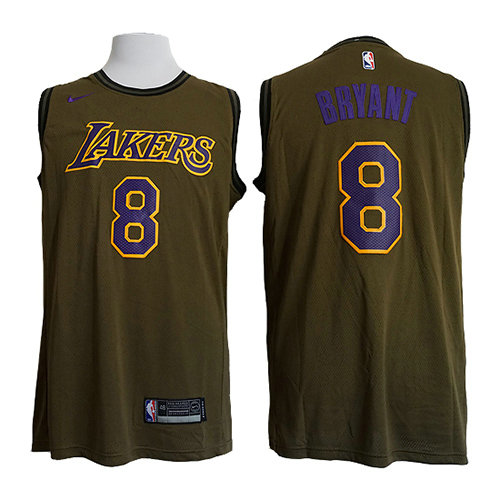 Camiseta baloncesto Kobe Bryant 8 Verde Los Angeles Lakers Hombre