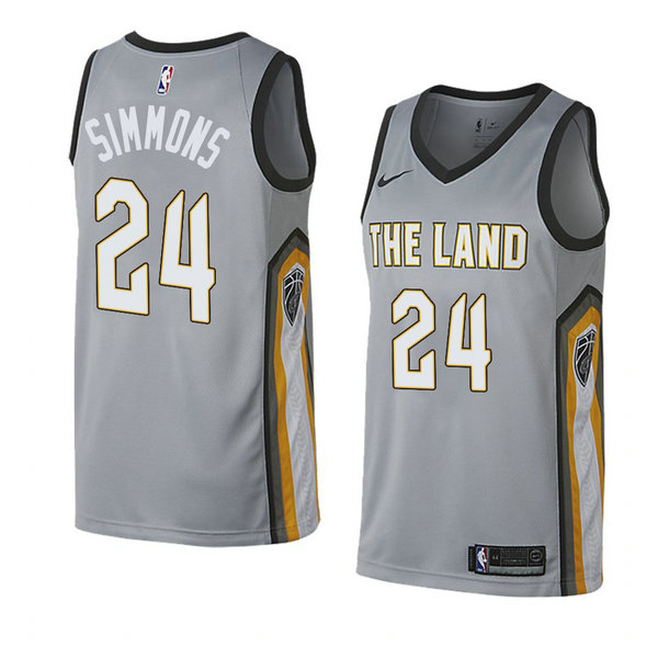 Camiseta baloncesto Kobi Simmons 24 Ciudad 2018 Gris Cleveland Cavaliers Hombre