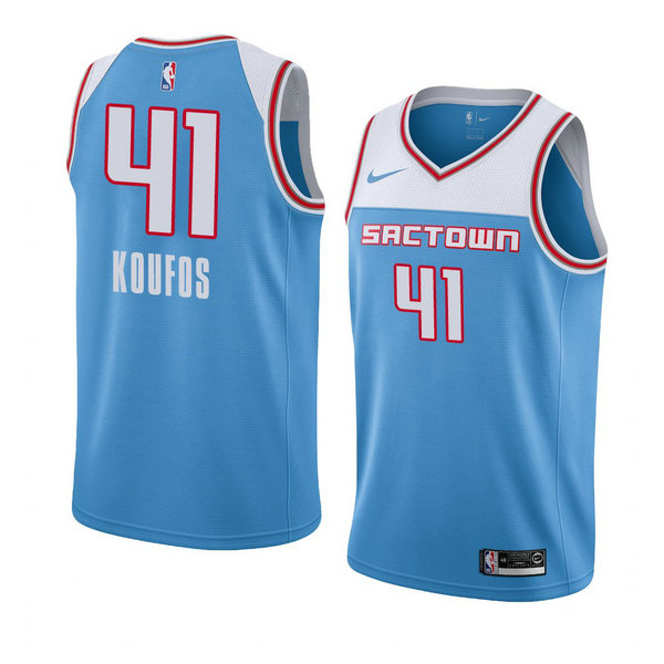 Camiseta baloncesto Kosta Koufos 41 Ciudad 2018-19 Azul Sacramento Kings Hombre