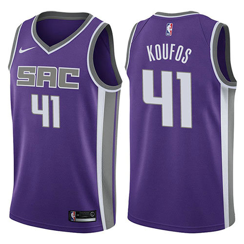 Camiseta baloncesto Kosta Koufos 41 Icon 2017-18 P鐓pura Sacramento Kings Hombre