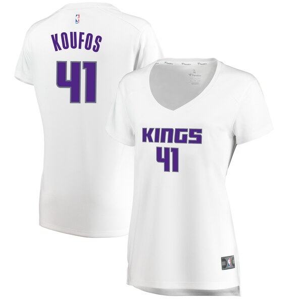 Camiseta baloncesto Kosta Koufos 41 association edition Blanco Sacramento Kings Mujer