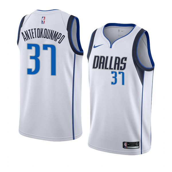 Camiseta baloncesto Kostas Antetokounmpo 37 Association 2018-19 Blanco Dallas Mavericks Hombre