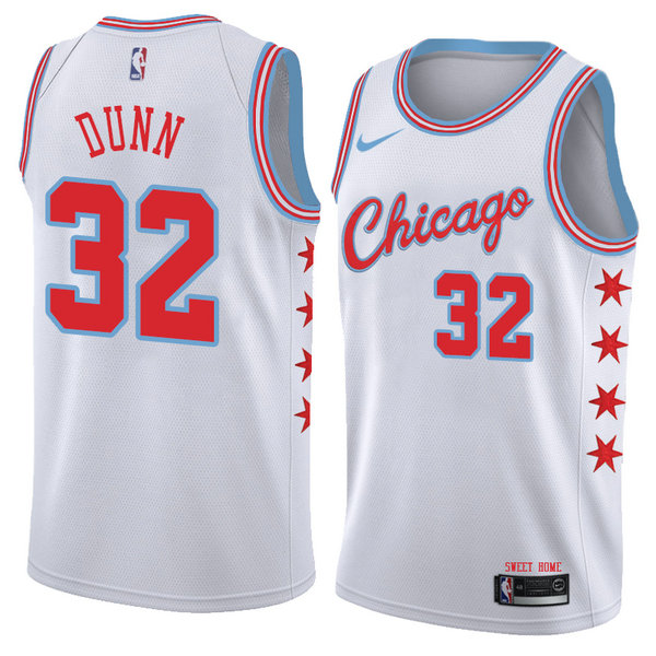 Camiseta baloncesto Kris Dunn 32 Ciudad 2018 Blanco Chicago Bulls Hombre