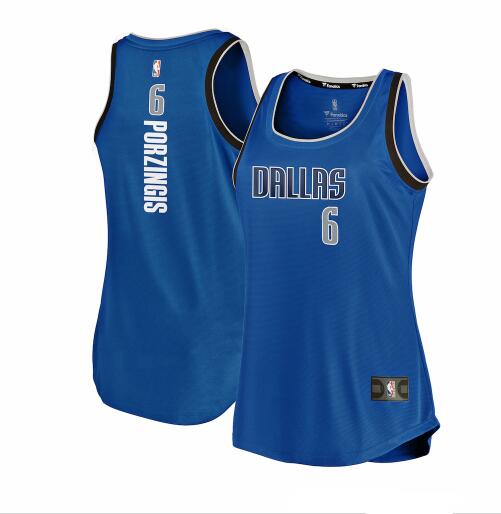 Camiseta baloncesto Kristaps Porzingis 6 2019-2020 icon edition Azul Dallas Mavericks Mujer