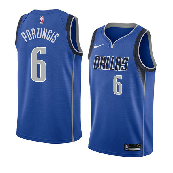Camiseta baloncesto Kristaps Porzingis 6 Icon 2018 Azul Dallas Mavericks Hombre