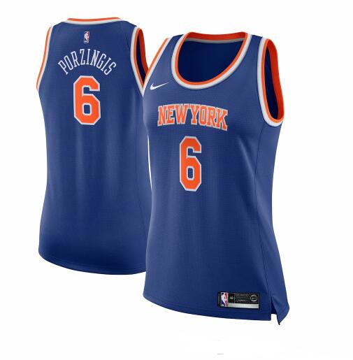 Camiseta baloncesto Kristaps Porzingis 6 Nike icon edition Azul New York Knicks Mujer