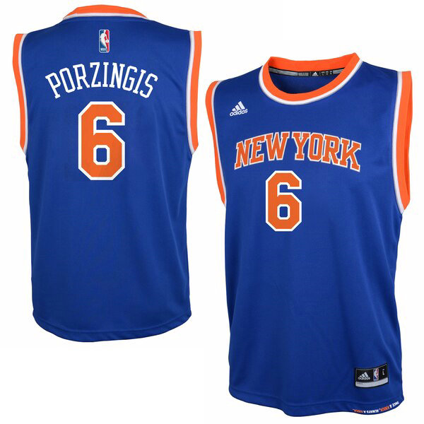 Camiseta baloncesto Kristaps Porzingis 6 adidas Azul New Orleans Pelicans Nino