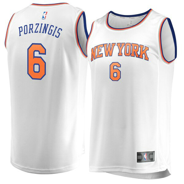Camiseta baloncesto Kristaps Porzingis 6 association edition Blanco New York Knicks Hombre