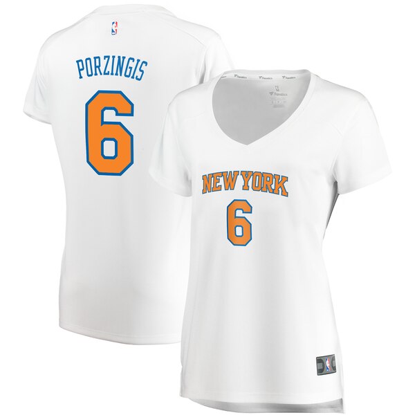 Camiseta baloncesto Kristaps Porzingis 6 association edition Blanco New York Knicks Mujer