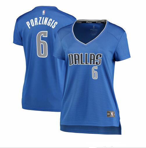 Camiseta baloncesto Kristaps Porzingis 6 icon edition Azul Dallas Mavericks Mujer