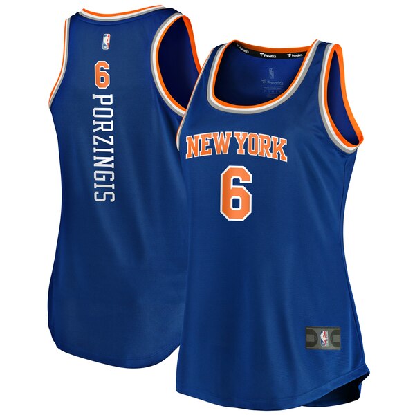 Camiseta baloncesto Kristaps Porzingis 6 icon edition Azul New York Knicks Mujer