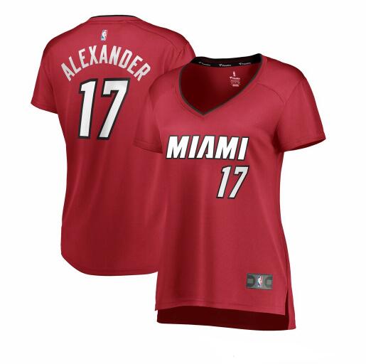 Camiseta baloncesto Kyle Alexander 17 statement edition Rojo Miami Heat Mujer