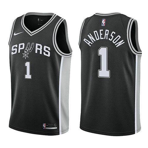 Camiseta baloncesto Kyle Anderson 1 Icon 2017-18 Negro San Antonio Spurs Hombre