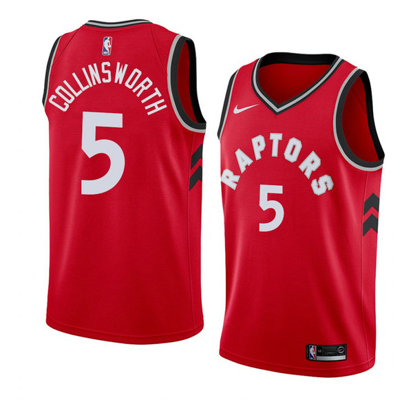Camiseta baloncesto Kyle Collinsworth 5 Icon 2018 Rojo Toronto Raptors Hombre