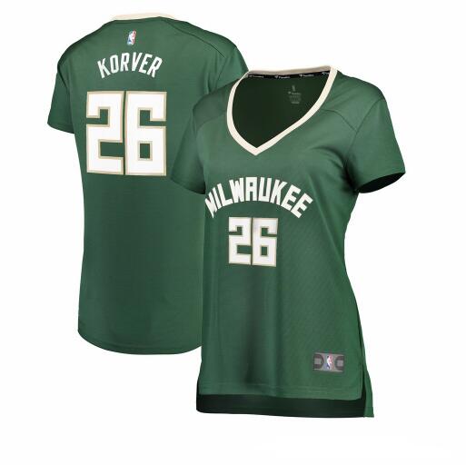 Camiseta baloncesto Kyle Korver 26 icon edition Verde Milwaukee Bucks Mujer