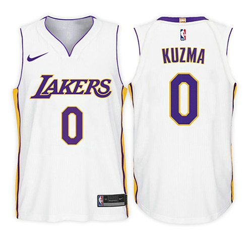 Camiseta baloncesto Kyle Kuzma 0 Association 2017-18 Blanco Los Angeles Lakers Nino