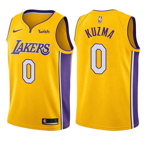 Camiseta baloncesto Kyle Kuzma 0 Icon 2017-18 Oro Los Angeles Lakers Nino