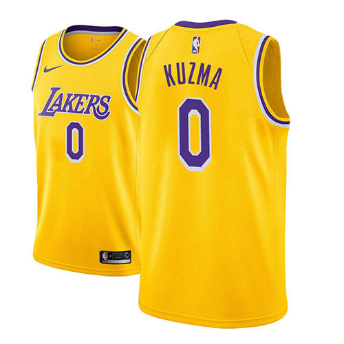Camiseta baloncesto Kyle Kuzma 0 Icon 2018 Oro Los Angeles Lakers Hombre