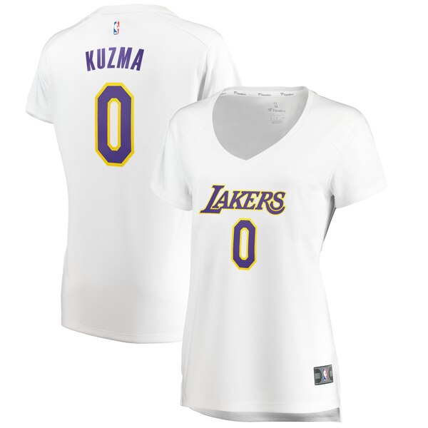 Camiseta baloncesto Kyle Kuzma 0 association edition Blanco Los Angeles Lakers Mujer