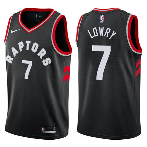 Camiseta baloncesto Kyle Lowry 7 2017-18 Negro Toronto Raptors Hombre