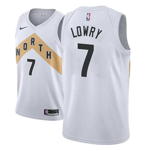Camiseta baloncesto Kyle Lowry 7 Ciudad 2018 Blanco Toronto Raptors Hombre