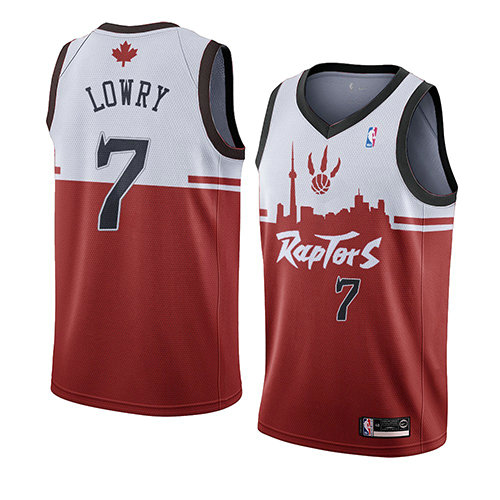 Camiseta baloncesto Kyle Lowry 7 Ciudad 2019-20 Rojo Toronto Raptors Hombre