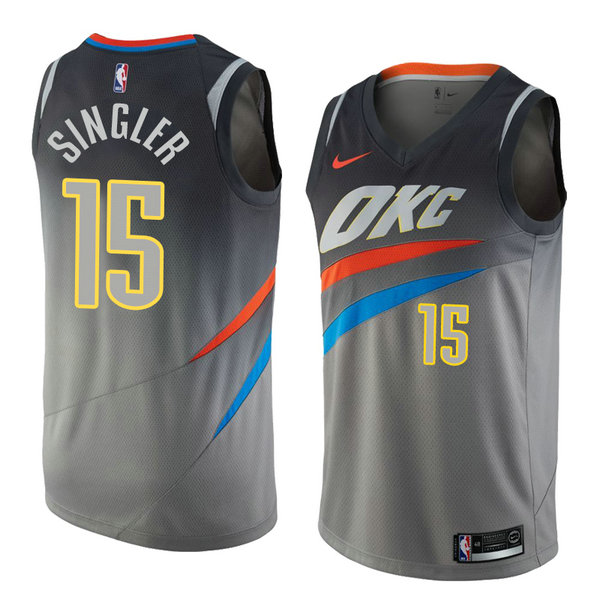 Camiseta baloncesto Kyle Singler 15 Ciudad 2018 Gris Oklahoma City Thunder Hombre