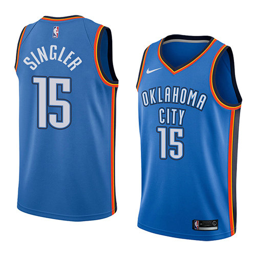Camiseta baloncesto Kyle Singler 15 Icon 2018 Azul Oklahoma City Thunder Hombre