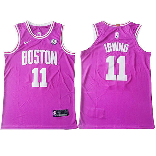 Camiseta baloncesto Kyrie Irving 11 Autentic Rosa Boston Celtics Hombre