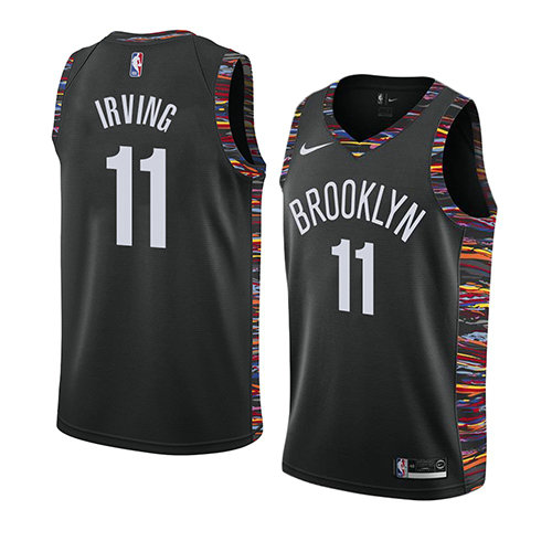 Camiseta baloncesto Kyrie Irving 11 Ciudad 2019-20 Negro Brooklyn Nets Hombre