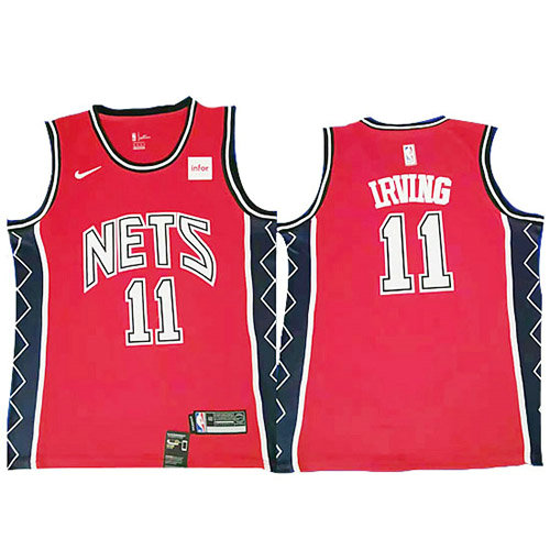 Camiseta baloncesto Kyrie Irving 11 Retro Rojo Brooklyn Nets Hombre