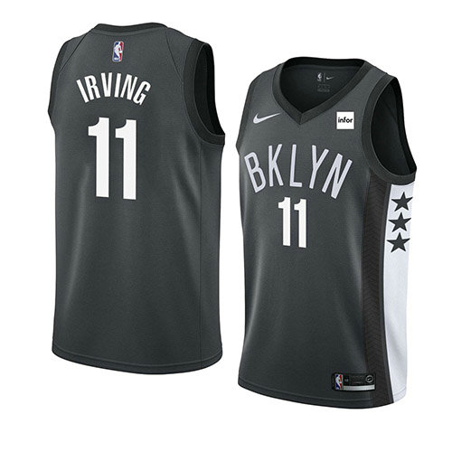 Camiseta baloncesto Kyrie Irving 11 Statement 2019 20 Negro Brooklyn Nets Hombre