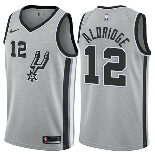 Camiseta baloncesto LaMarcus Aldridge 12 2017-18 Gris San Antonio Spurs Hombre