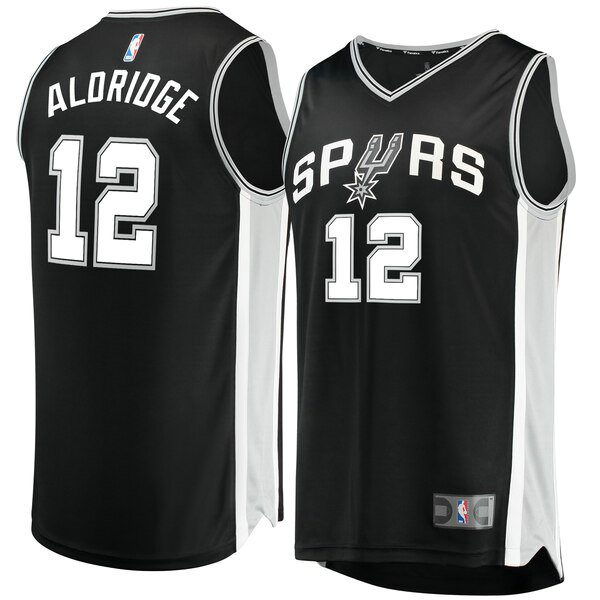 Camiseta baloncesto LaMarcus Aldridge 12 Icon Edition Negro San Antonio Spurs Hombre