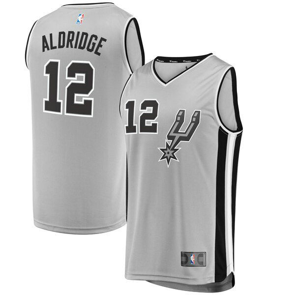 Camiseta baloncesto LaMarcus Aldridge 12 Statement Edition Gris San Antonio Spurs Hombre