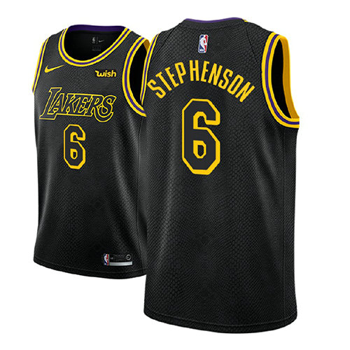 Camiseta baloncesto Lance Stephenson 6 Ciudad 2018 Negro Los Angeles Lakers Hombre
