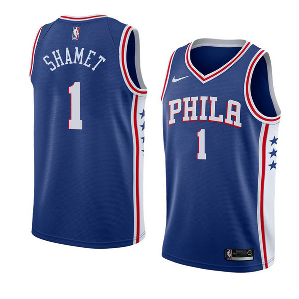 Camiseta baloncesto Landry Shamet 1 Icon 2017-18 Azul Philadelphia 76ers Hombre