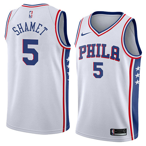 Camiseta baloncesto Landry Shamet 5 Association 2018 Blanco Philadelphia 76ers Hombre