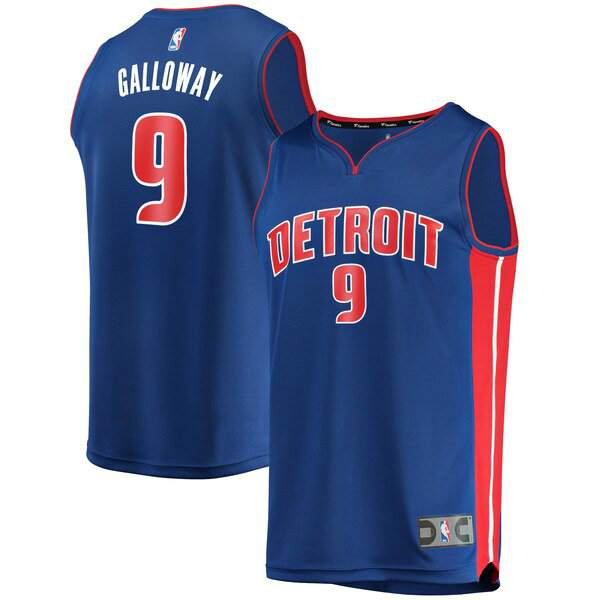 Camiseta baloncesto Langston Galloway 9 Icon Edition Azul Detroit Pistons Hombre