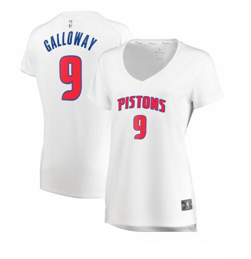 Camiseta baloncesto Langston Galloway 9 association edition Blanco Detroit Pistons Mujer