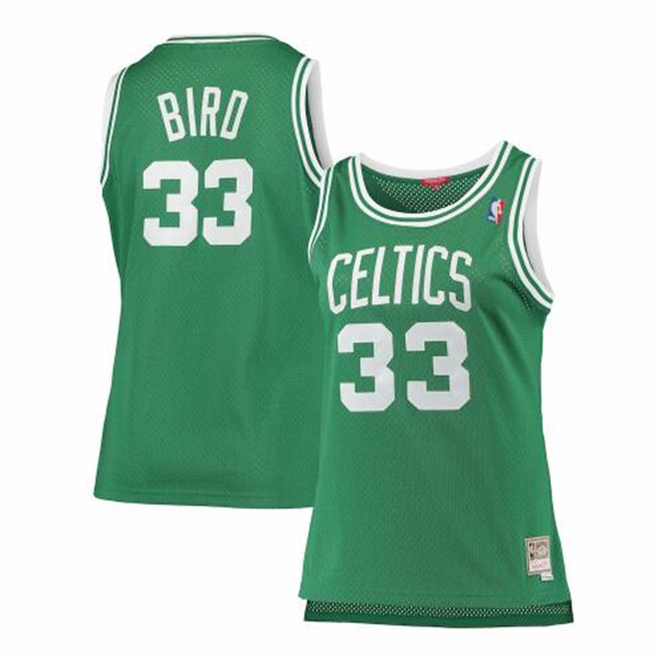 Camiseta baloncesto Larry Bird 33 swingman Verde Boston Celtics Mujer