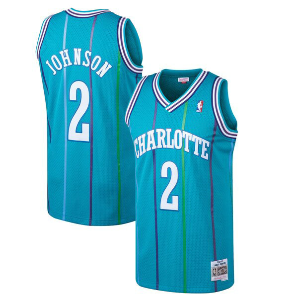 Camiseta baloncesto Larry Johnson 2 2019 Azul Charlotte Hornets Hombre