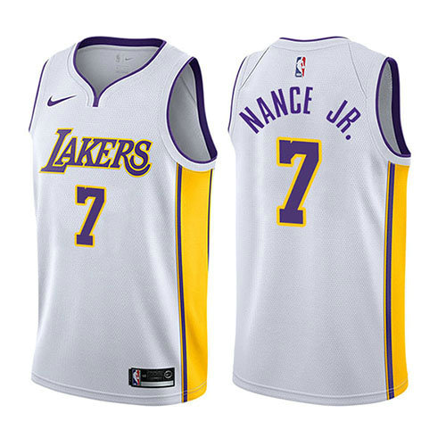 Camiseta baloncesto Larry Nance JR. 7 Association 2017-18 Blanco Los Angeles Lakers Hombre