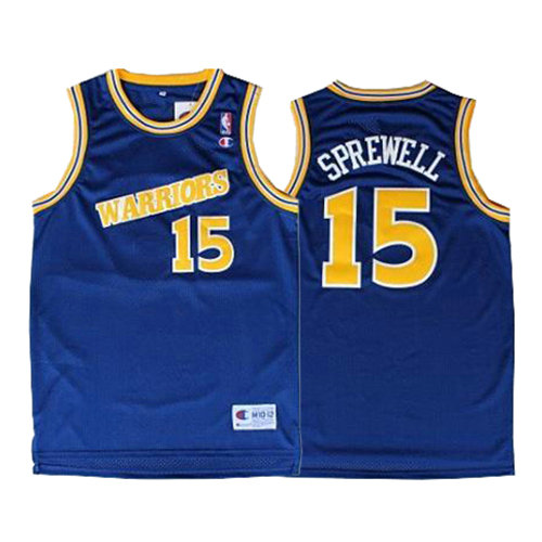 Camiseta baloncesto Latrell Sprewell 15 Retro Azul Golden State Warriors Hombre