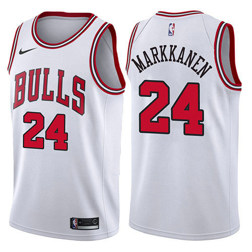Camiseta baloncesto Lauri Markkanen 24 2017-18 Blanco Chicago Bulls Hombre