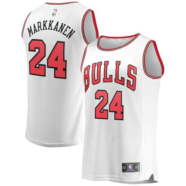 Camiseta baloncesto Lauri Markkanen 24 2019 Blanco Chicago Bulls Hombre