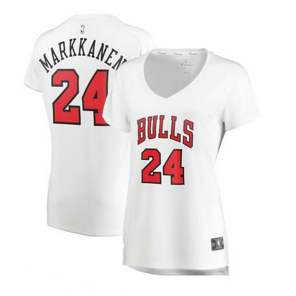 Camiseta baloncesto Lauri Markkanen 24 association edition Blanco Chicago Bulls Mujer