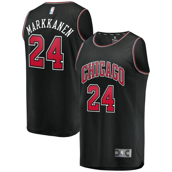 Camiseta baloncesto Lauri arkkanen 24 2019 Negro Chicago Bulls Hombre