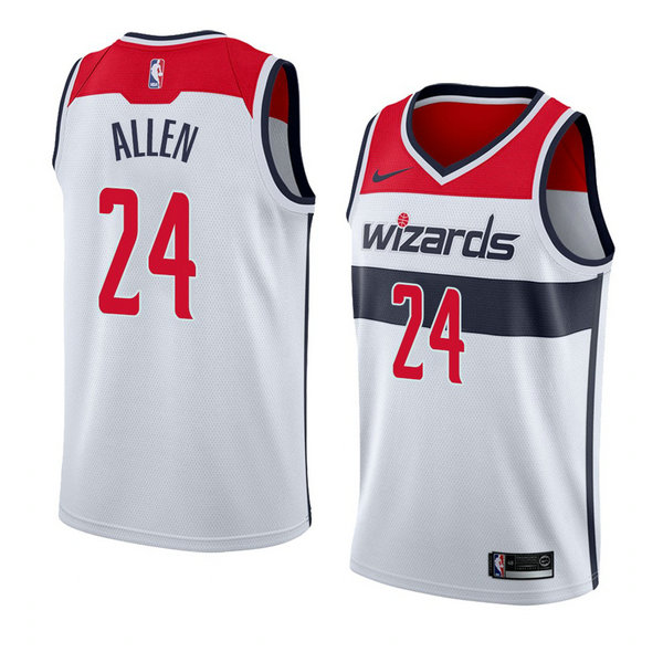 Camiseta baloncesto Lavoy Allen 24 Association 2018 Blanco Washington Wizards Hombre