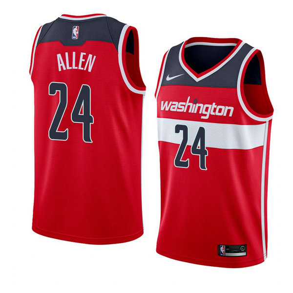Camiseta baloncesto Lavoy Allen 24 Icon 2018 Rojo Washington Wizards Hombre